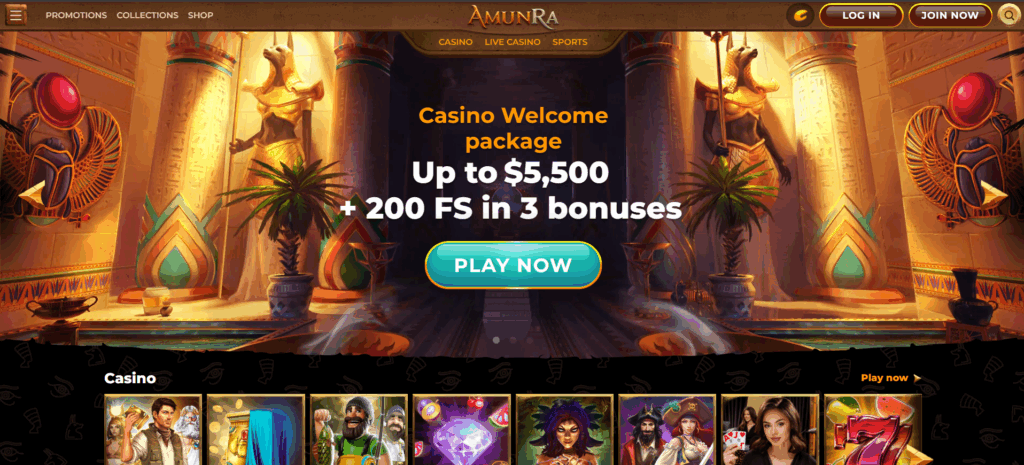 AmunRa Casino Review Australia Lobby