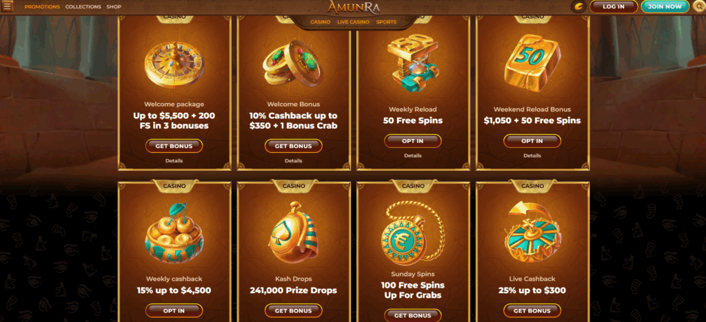 AmunRa Casino Review Australia Bonuses