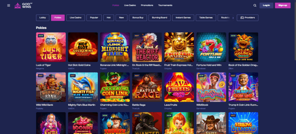 God of Wins Casino Australia Review Pokies