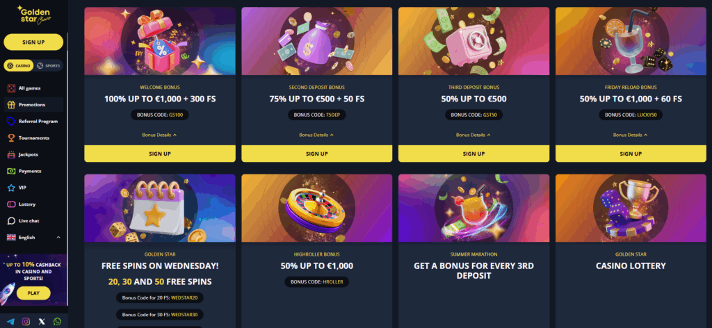 Golden Star Casino Australia Review Promotions