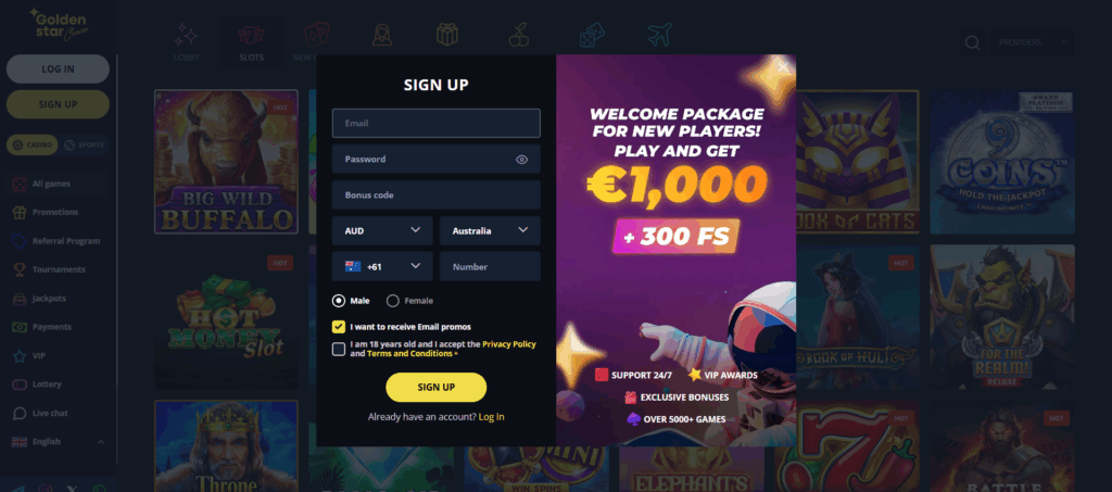 Golden Star Casino Australia Review Registration/login