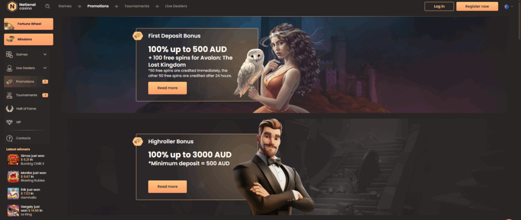 National Casino Review Australia - Bonuses & Promotions
