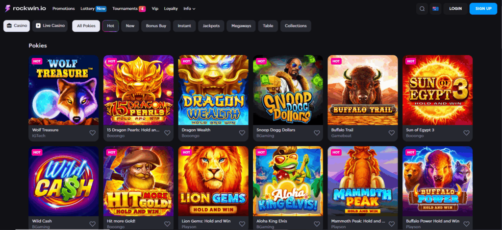 Rock Win Casino Australia Review Pokies