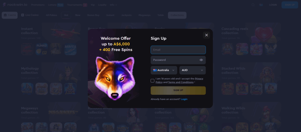 Rock Win Casino Australia Review Login