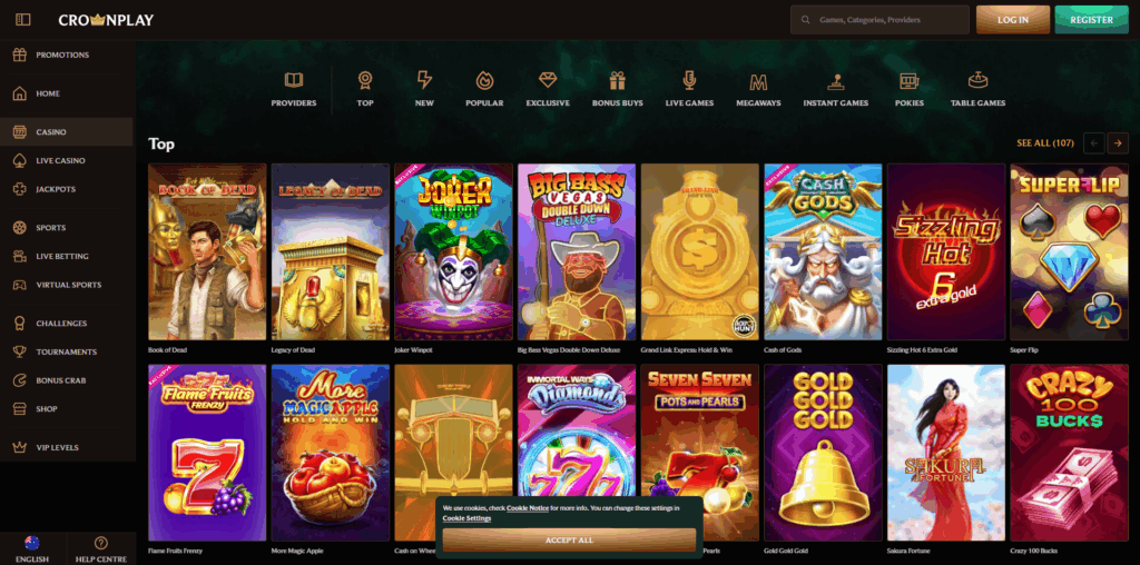 CrownPlay Casino Australia Review Pokies/Providers