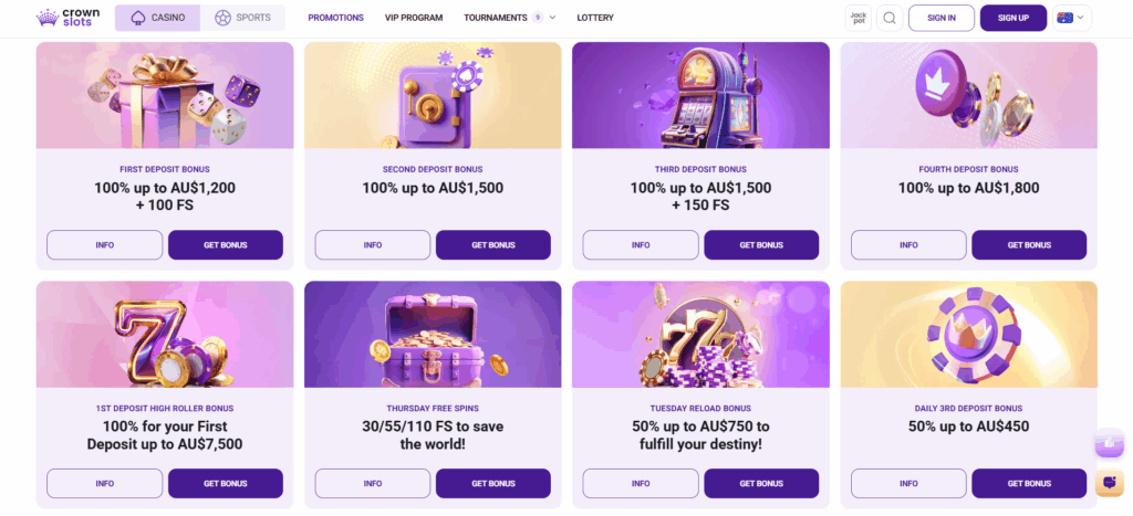 Crown Slots Casino Australia Review Promotions