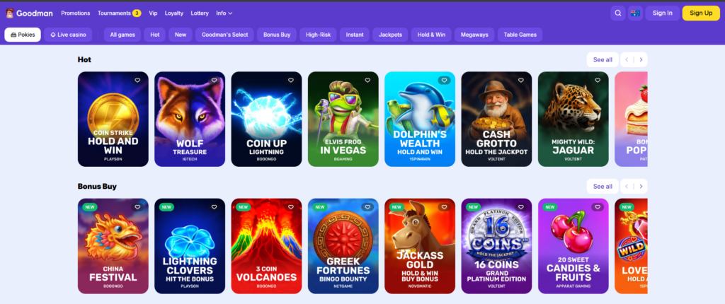 Goodman Casino Online Pokies Real Money