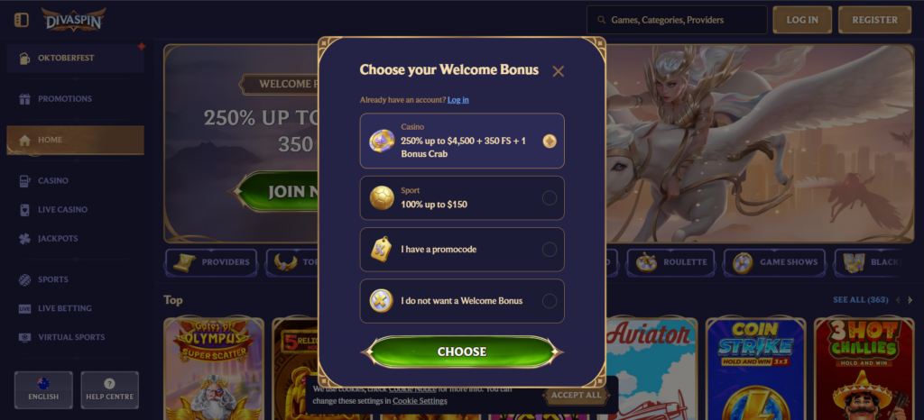 DivaSpin Casino Review Australia - Registration