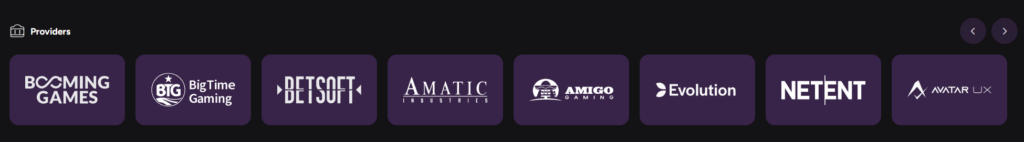 Casiny Casino Providers list page