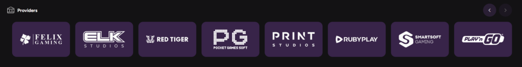 Casiny Casino Providers list page